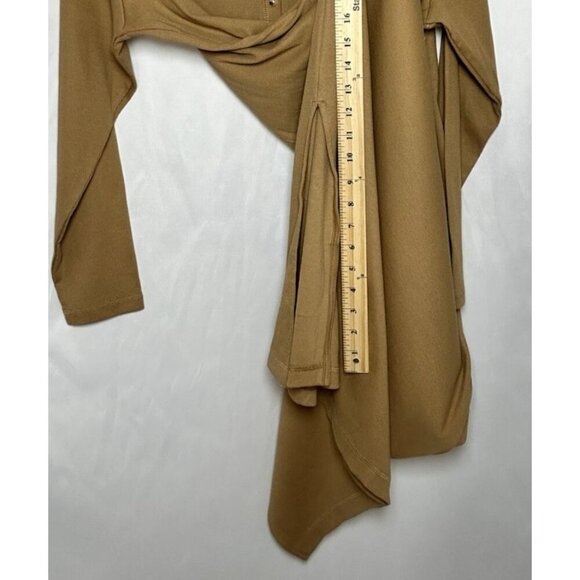 Old Navy Ribbed Knit Midi 3X Dress V Neck Long Sleeve Front Button w/Side Slits - Picture 7 of 11